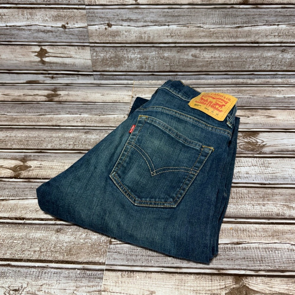 Levi's‎ 505 Regular Fit Jeans Boys Size 20 Reg Blue Denim Straight Leg 28x29